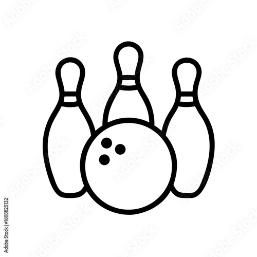 Icon of a bowling ball and pins representing the sport