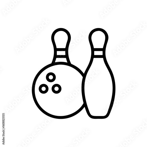 Icon of a bowling ball and pins representing the sport