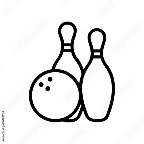 Icon of a bowling ball and pins representing the sport