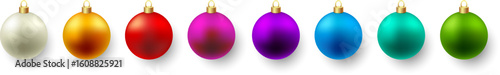 Color Christmas Baubles set isolated on white background.