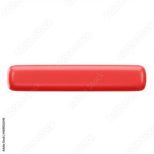 Vibrant Red Rectangular Object Isolated on White Background