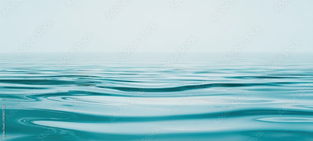 Naklejka premium The serene ocean surface reflecting a tranquil sky and endless horizons.