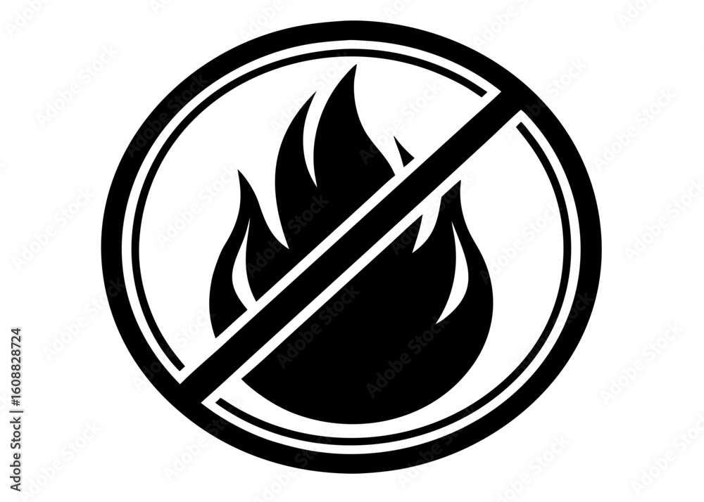 No Open Flame Fire Prohibition Sign Icon No Open Flame Fire Prohibition Sign Icon