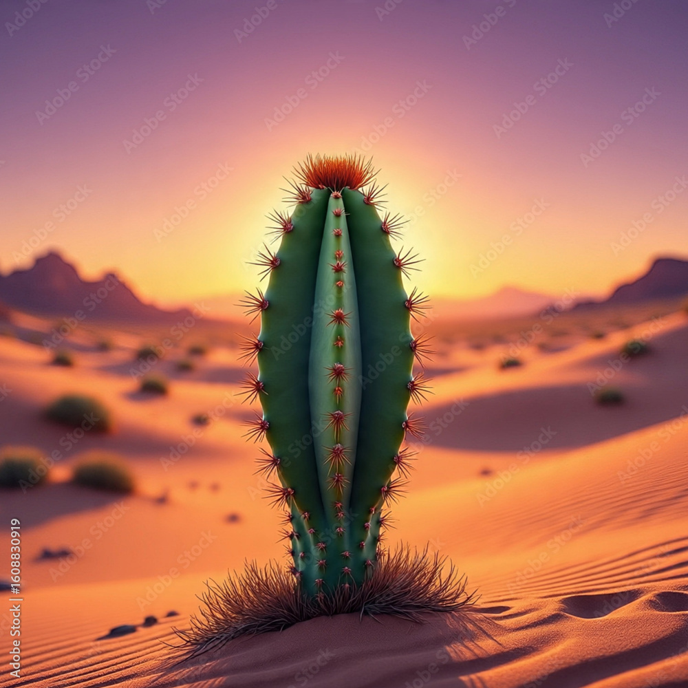 Naklejka premium Cacti - Beautiful Thorny Ornaments in Dry Nature