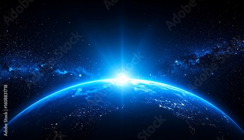 Fototapeta Naklejka Na Ścianę i Meble -  Earth sunrise from space (1)