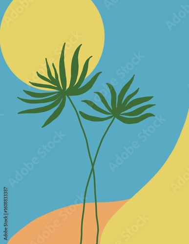 vector illustration of a tropical leaves