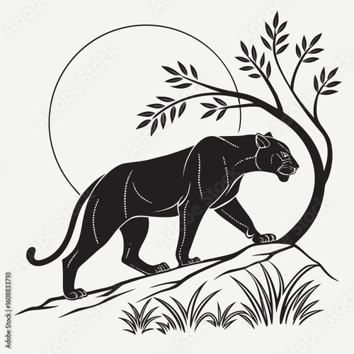 silhouette of a lion