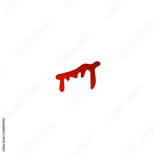 Blood drip set. Drop blood isloated white background. Happy Halloween decoration design