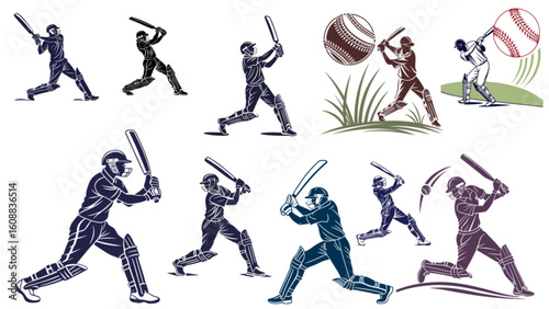 Cricket Silhouette – Isolated Sport Player Vector for Athletic Design