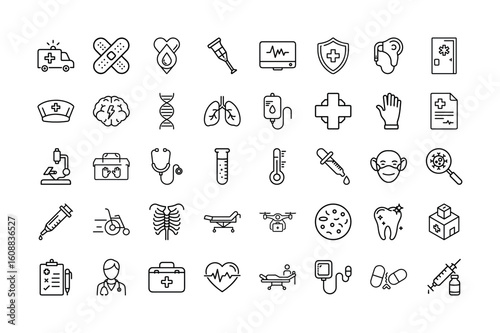 Medical Icon Set for Hospitals and Healthcare Apps