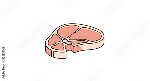 Delicious raw lamb chop cutlet on a white background representing a healthy food choice