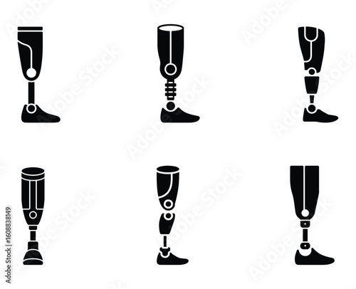 Black and White Set of Restroom Signage Icons for People with Disabilities and Gender Neutral Options