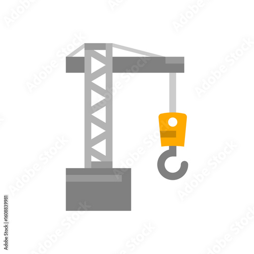 Crane hook industry icon flat vector design
