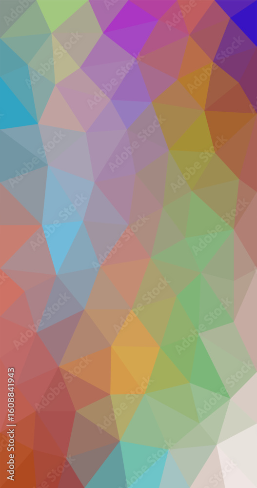 Fototapeta premium Vertical abstract low polygon modern multicolor background Texture design