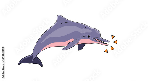 Pixel art dolphin eating fish underwater ocean animal marine life sea creature