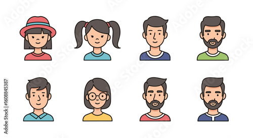 A collection of diverse pixel art avatars representing different individuals with various features and styles