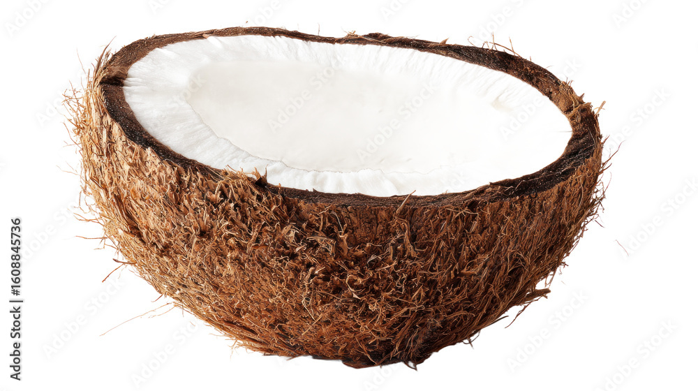 Halved coconut closeup Halved coconut closeup