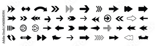Arrow icon symbol set. Arrow sign for your web design Stock Vector. This is a vector design. You can point in any direction with these icons. Rightwards, Leftwards Arrow to the left, Arrow sign.