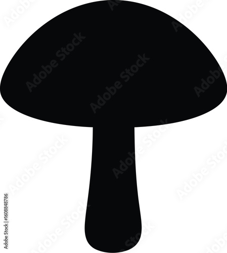 Simple Forest Mushroom Fungi Silhouette Icon
