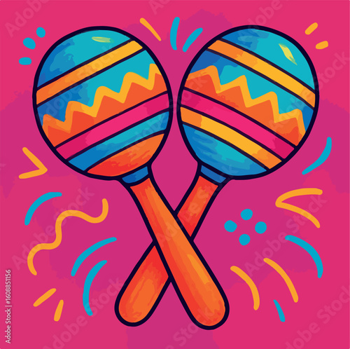 Maracas musical instrument from Latin america (mexico, nicaragua, guatemala, el salvador)