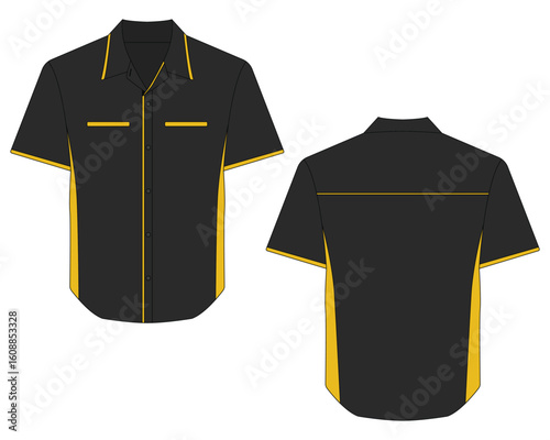 Black and Yellow Work Shirt Illustration