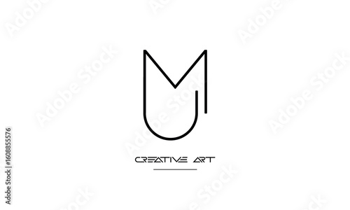 MU, UM, M, U abstract letters logo monogram