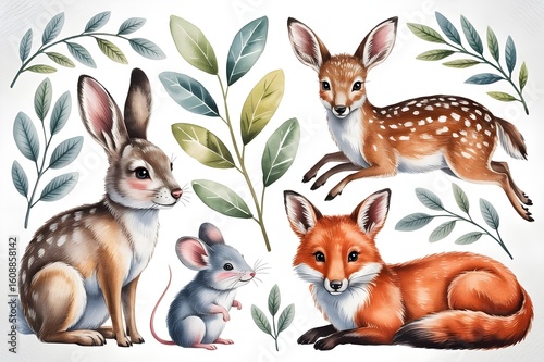 set of wild animals