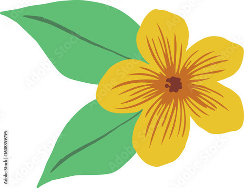 a vector illustration of a yellow flower