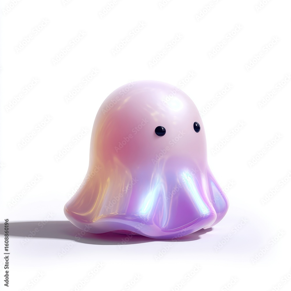 Fototapeta premium Cute Ghost Clipart with Hazy Effect