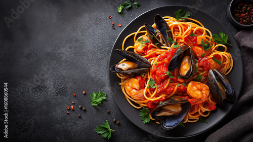 Seafood Spaghetti With Tomato Sauce