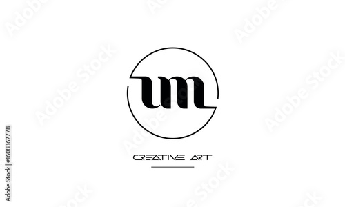 MU, UM, M, U abstract letters logo monogram