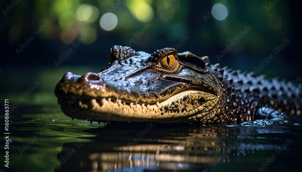 Obraz premium Spectacular Close-up of a Crocodile in its Habitat