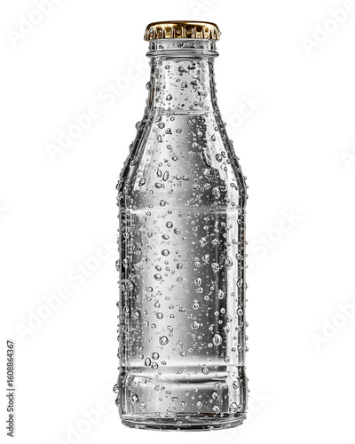 Wallpaper Mural glass soda bottle with water drops, glass soda bottle condensation close-up, cold glass soda bottle isolated on white  Torontodigital.ca