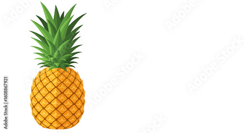 Vibrant Pineapple Illustration on White Background for Culinary Projects