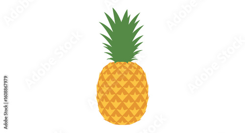 Vibrant and fresh illustration of a whole pineapple on a white background
