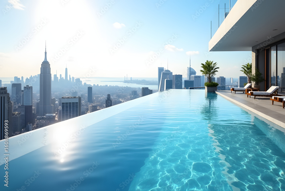 Naklejka premium Skyline Swim Escape