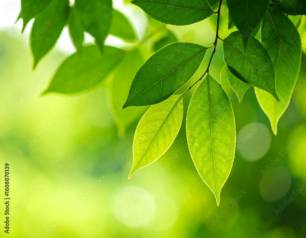 Obraz premium Lush foliage creating a vibrant green canopy, displaying organic textures and forms