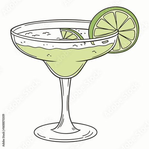 Margarita Glass Vector Colorful Mexican Holiday Symbol AI Design