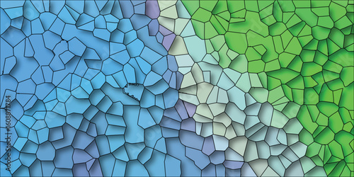 Abstract geometric mosaic background pattern with vibrant colors and a shadowed polygonal effect perfect for design layouts and modern art