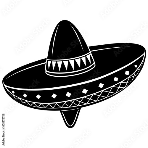 Sombrero Hat  Vector Colorful Mexican Holiday Symbol AI Design
