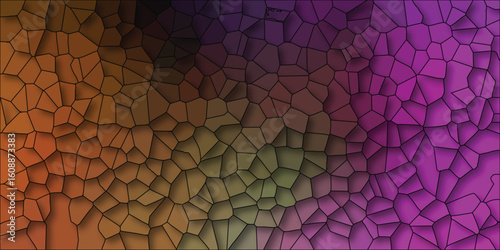 Abstract gradient background with polygon structure in warm and cool hues ideal for digital design and graphic elements