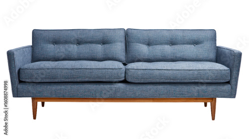 Mid century modern blue sofa