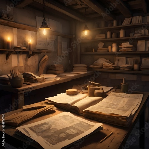 Old Revolutionary Library Interior
