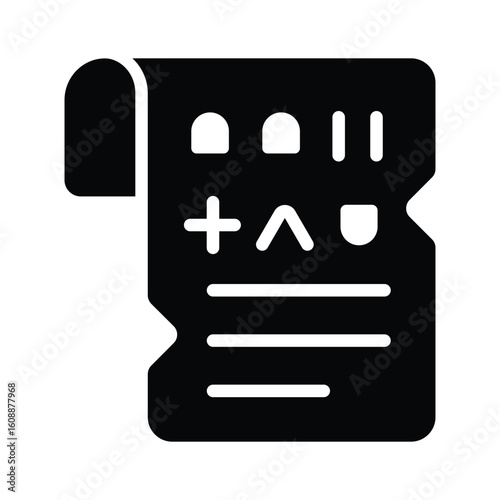Handy glyph style icon of old historic scroll