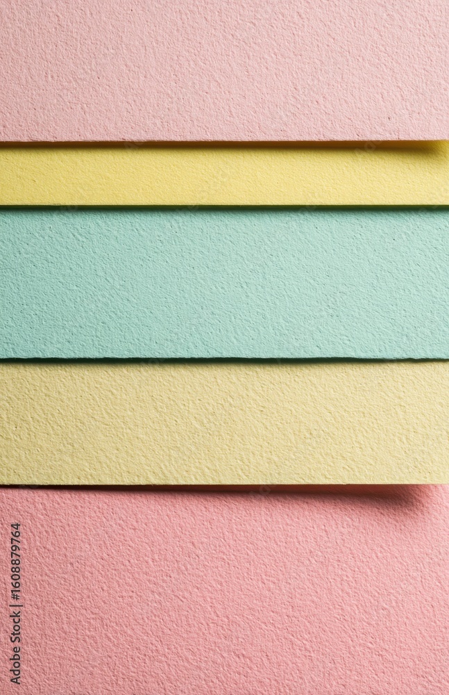Fototapeta premium Colorful pastel paper stripes creating a vibrant background design