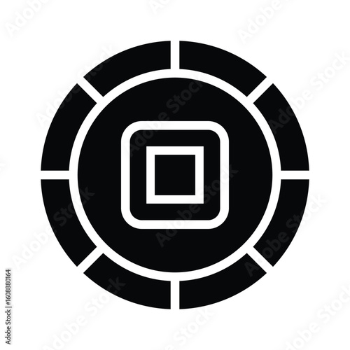 Handy glyph icon of rare engraved ancient coin
