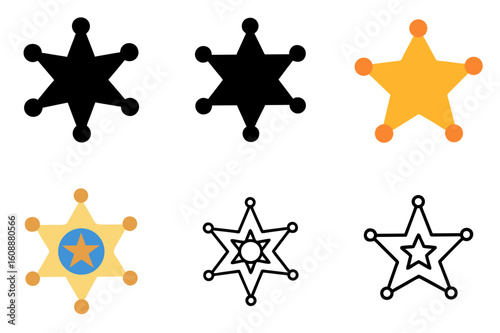 Sheriff Star Icon Vector Illustration