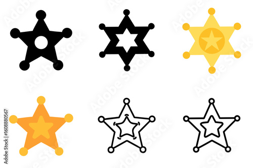 Sheriff Star Icon Vector Illustration
