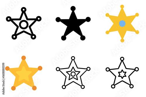 Sheriff Star Icon Vector Illustration