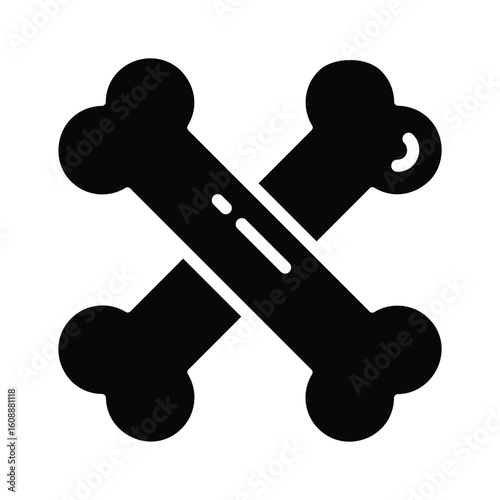 Trendy glyph style icon of uncovered bone remains